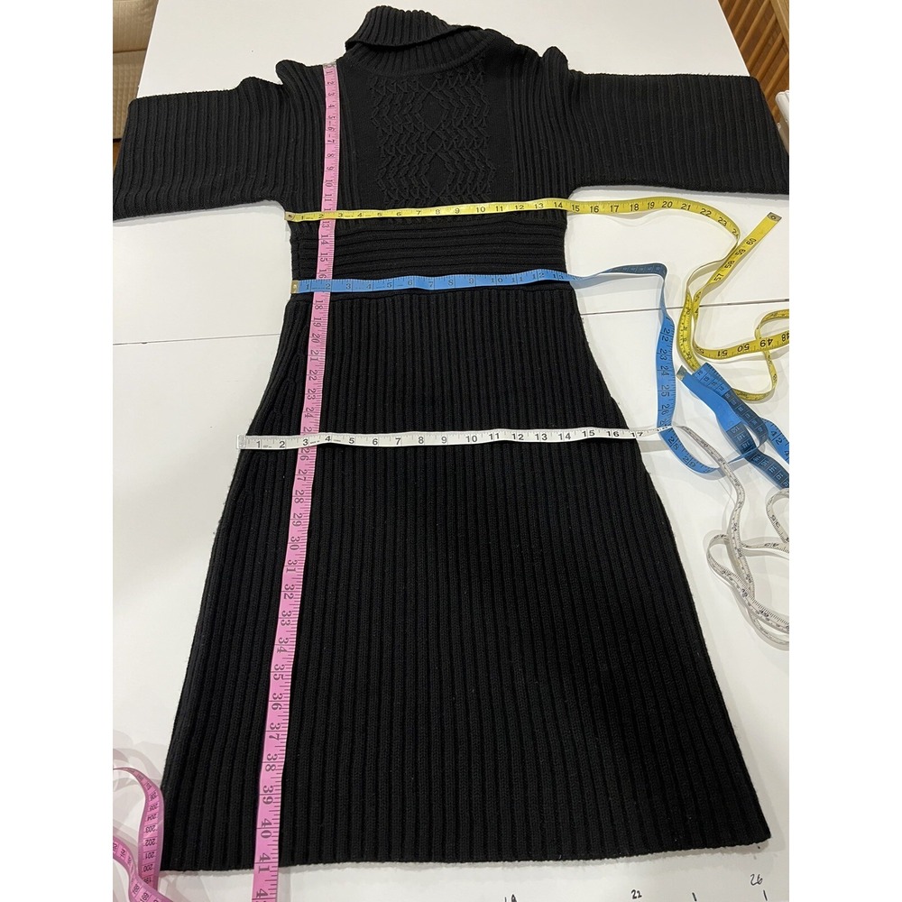 Adrianna Papell Womens Merino Wool Turtleneck Long Sleeve Sweater Dress M - Picture 7 of 9